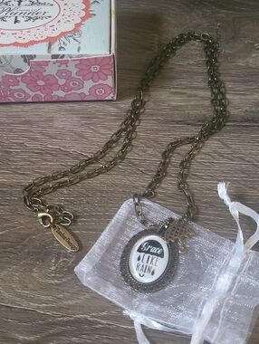 Plunder Bronze-tone 'Grace Like Rain' Pendant Necklace with Umbrella Charm